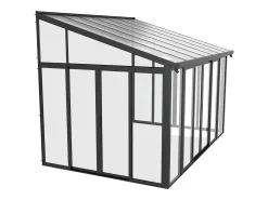Marquise alumínio e policarbonato com proteção UV 12 m² antracite - MATHILDA
