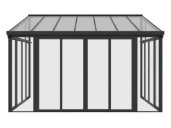 Marquise alumínio e policarbonato com proteção UV 12 m² antracite - MATHILDA