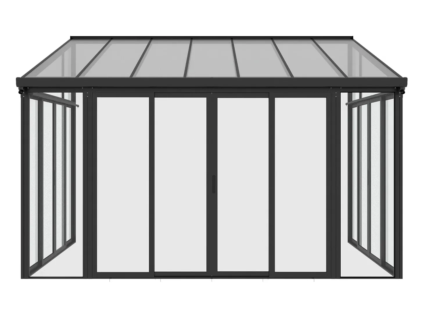 Marquise alumínio e policarbonato com proteção UV 12 m² antracite - MATHILDA