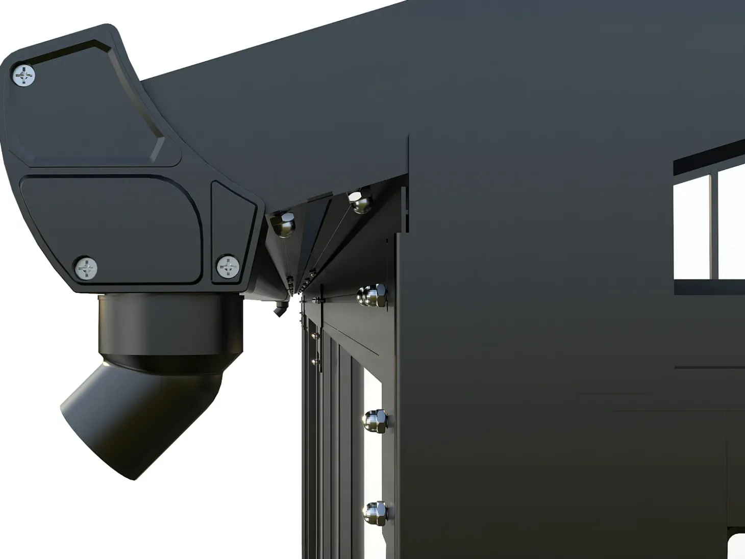 Marquise alumínio e policarbonato com proteção UV 12 m² antracite - MATHILDA