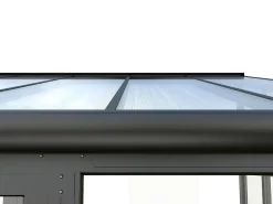 Marquise alumínio e policarbonato com proteção UV 12 m² antracite - MATHILDA