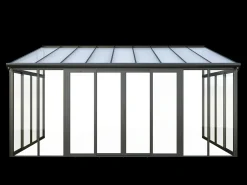 Marquise em policarbonato com proteção UV 15,8 m² antracite MATHILDA