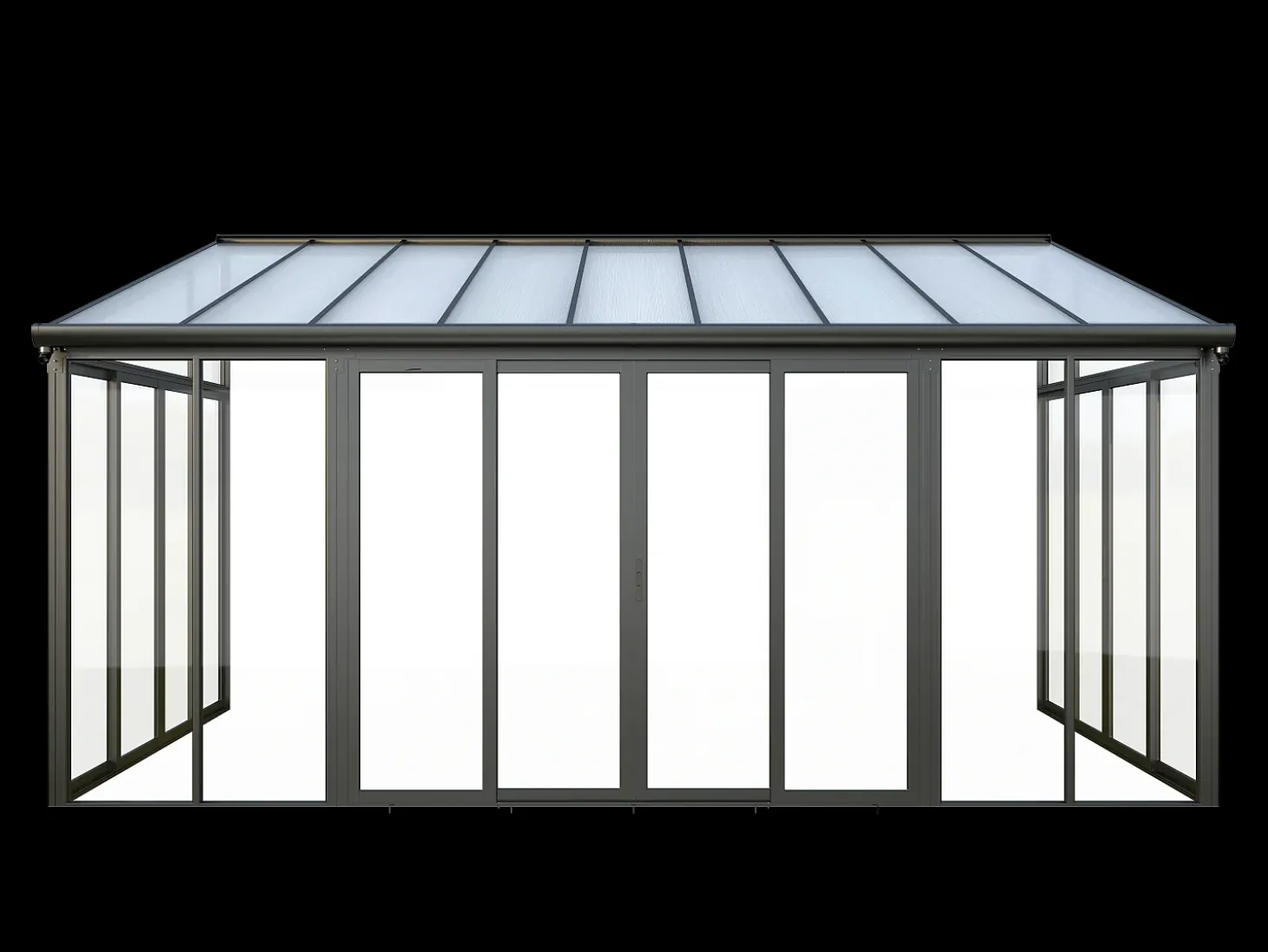 Marquise em policarbonato com proteção UV 15,8 m² antracite MATHILDA