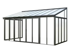 Marquise em policarbonato com proteção UV 15,8 m² antracite MATHILDA