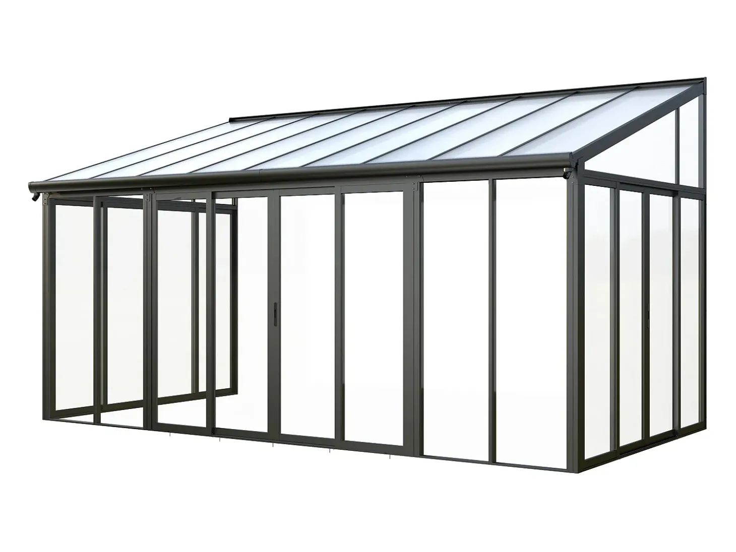 Marquise em policarbonato com proteção UV 15,8 m² antracite MATHILDA