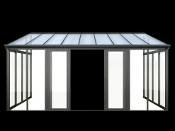 Marquise em policarbonato com proteção UV 15,8 m² antracite MATHILDA