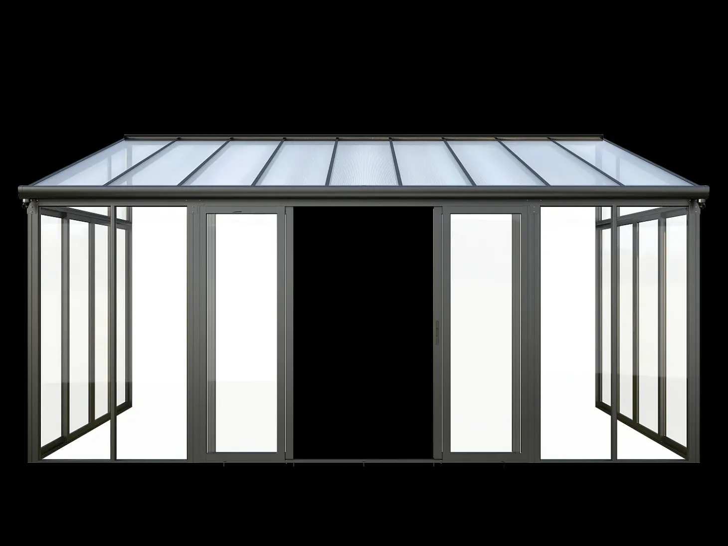 Marquise em policarbonato com proteção UV 15,8 m² antracite MATHILDA
