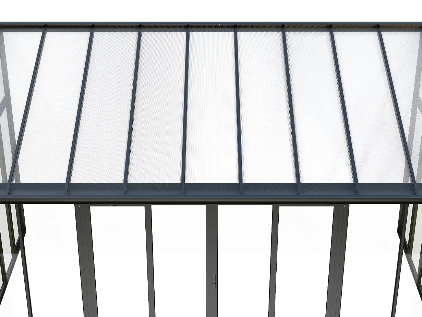 Marquise em policarbonato com proteção UV 15,8 m² antracite MATHILDA
