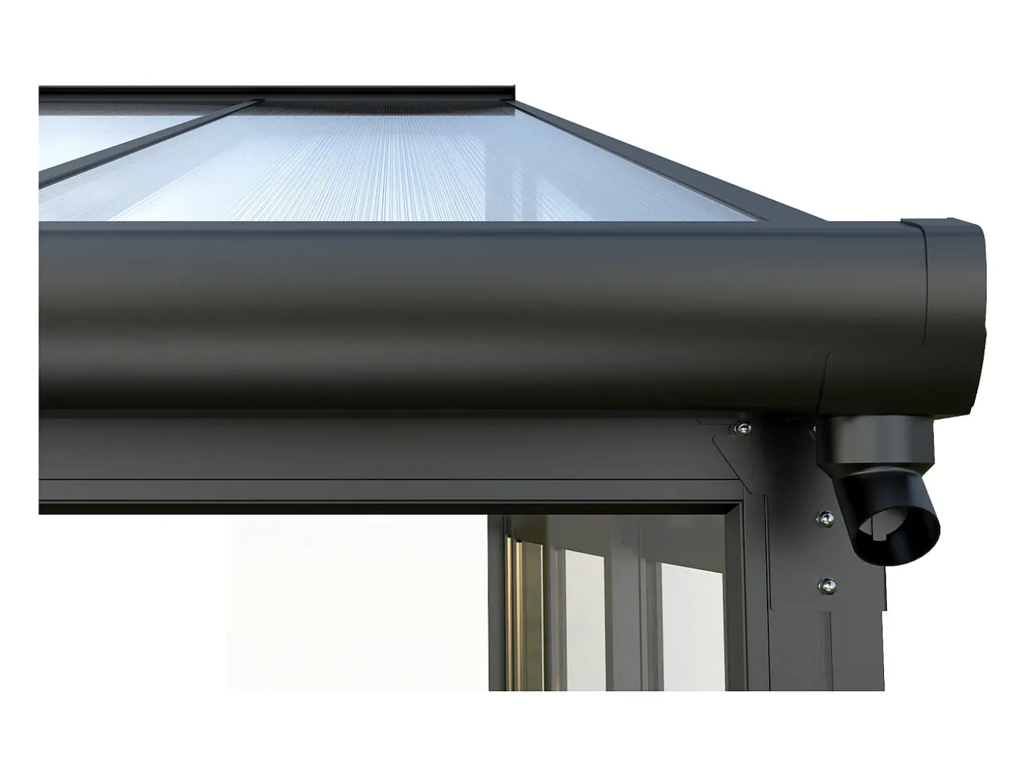 Marquise em policarbonato com proteção UV 15,8 m² antracite MATHILDA