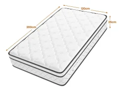 Matelas 120x200cm - Espessura 26cm - com molas ensacadas - Multicamadas Extra Conforto 7 Zonas - Hipoaergênico