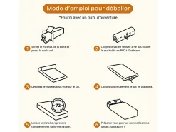 Matelas 120x200cm - Espessura 26cm - com molas ensacadas - Multicamadas Extra Conforto 7 Zonas - Hipoaergênico