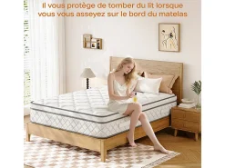 Matelas 120x200cm - Espessura 26cm - com molas ensacadas - Multicamadas Extra Conforto 7 Zonas - Hipoaergênico