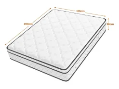 Matelas 160x200cm - Espessura 26cm - com molas ensacadas - Multicamadas Extra Conforto 7 Zonas - Hipoaergênico
