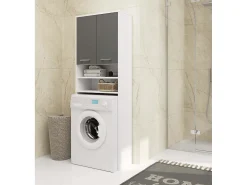 Módulo de Armazenamento FIN para Lavanderia - Branco/Cinza Grafite - 2 Portas