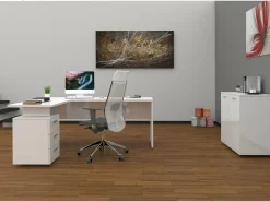Mea Mark, mea de canto para PC, mea de ecritório multiuo, mea economizadora de epaço em vária poiçõe, 100% Fabricado na Itália, 160x60h75 cm, Branco brilhante