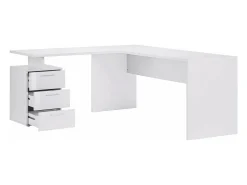 Mea Mark, mea de canto para PC, mea de ecritório multiuo, mea economizadora de epaço em vária poiçõe, 100% Fabricado na Itália, 160x60h75 cm, Branco brilhante