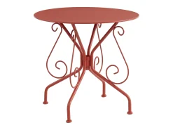 Mesa + 4 cadeiras de jardim em metal estilo ferro forjado - GUERMANTES