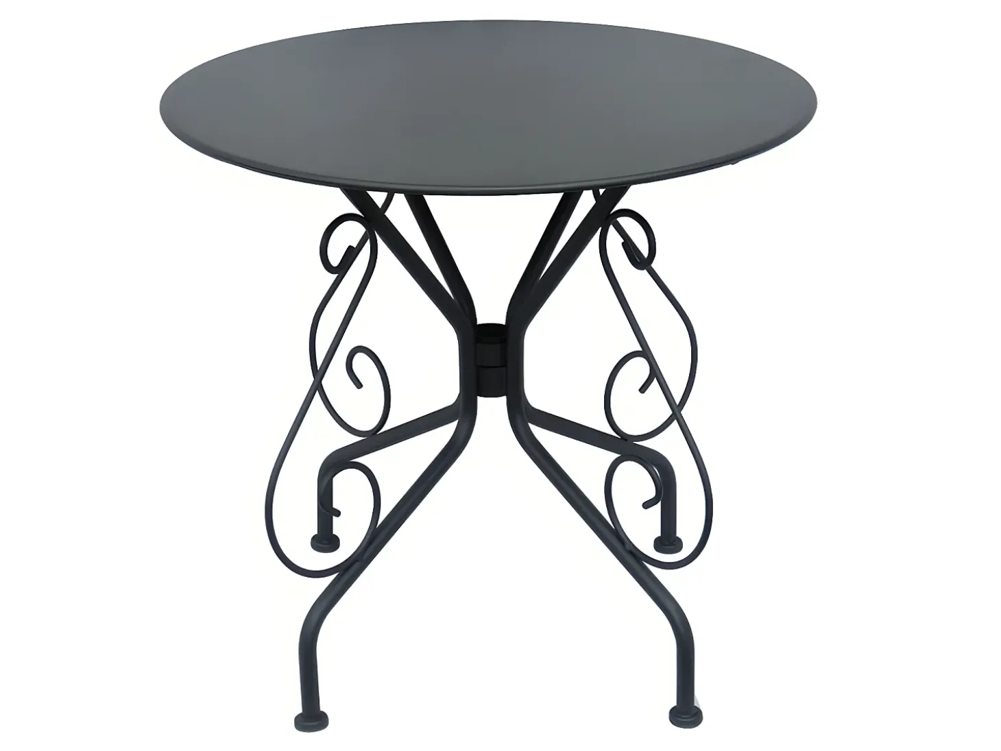 Mesa + 4 cadeiras de jardim em metal estilo ferro forjado - GUERMANTES