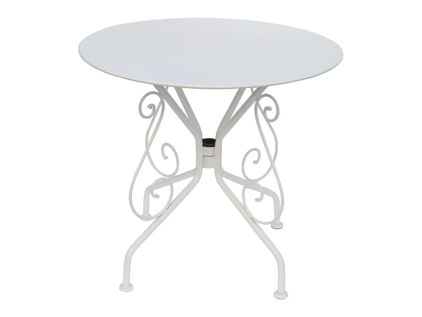 Mesa + 4 cadeirões de jardim em metal estilo ferro forjado - GUERMANTES