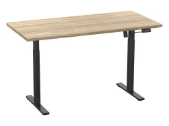 Mesa ajustável de altura VCM | Stepless 71-120 cm Altura elétrica ajustável | Dimensões do computador 140x50 | Mesa de escritório Lona (Preto / Sonoma Oak)
