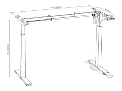 Mesa ajustável de altura VCM | Stepless 71-120 cm Altura elétrica ajustável | Dimensões do computador 140x50 | Mesa de escritório Lona (Preto / Sonoma Oak)