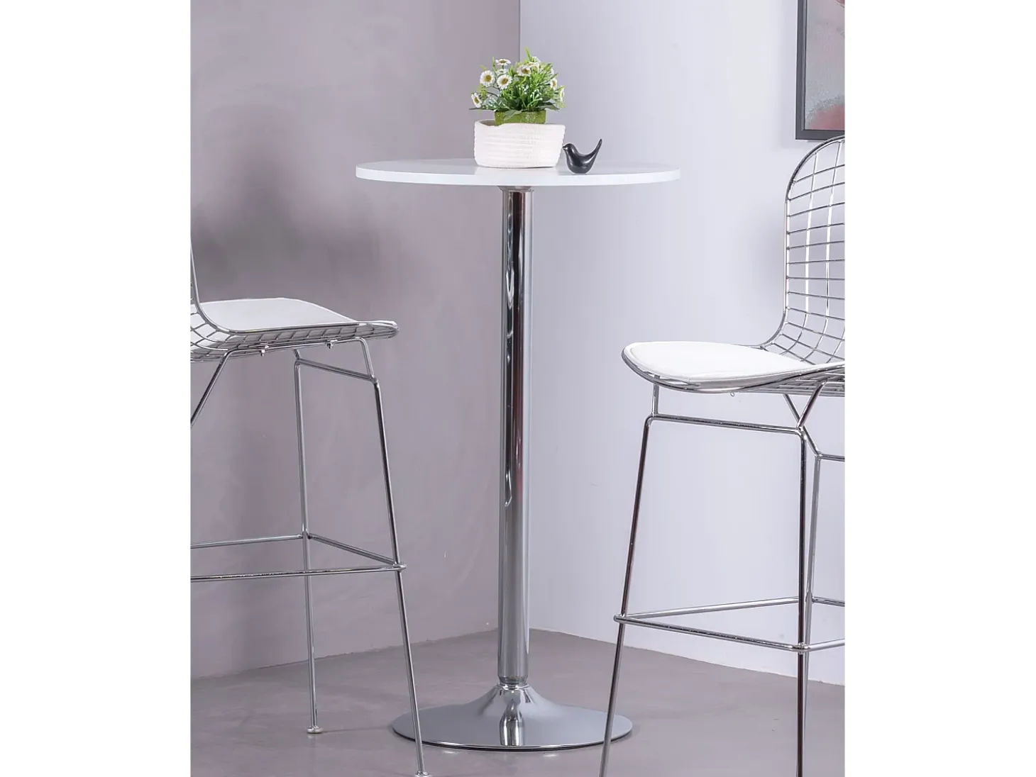 Mesa alta de design - Boom - Branco
