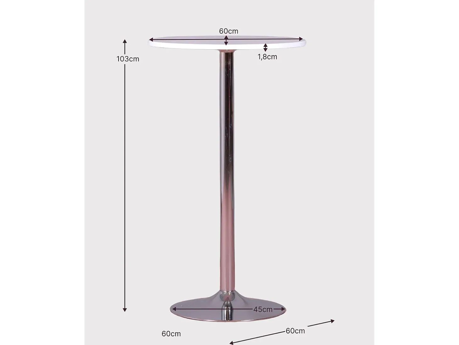 Mesa alta de design - Boom - Branco