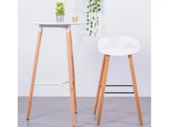 Mesa alta estilo Nordic (102cm) - Palermo - Branco
