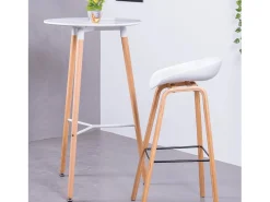 Mesa alta estilo Nordic (102cm) - Palermo - Branco