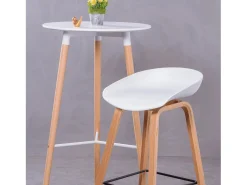 Mesa alta estilo Nordic (102cm) - Palermo - Branco