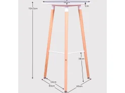 Mesa alta estilo Nordic (102cm) - Palermo - Branco