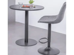 Mesa alta industrial em aço com 76 cm de altura - Brandon - Preto