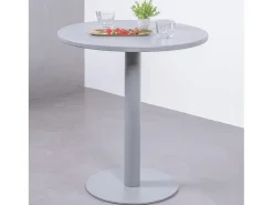 Mesa alta industrial em aço com 76 cm de altura - Brandon - Cinza