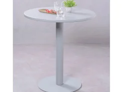 Mesa alta industrial em aço com 76 cm de altura - Brandon - Cinza