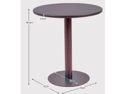 Mesa alta industrial em aço com 76 cm de altura - Brandon - Cinza