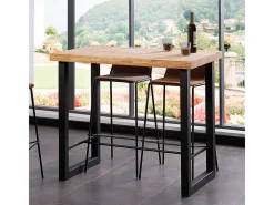 Mesa alta Loft Roble salvaje - Negro