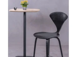 Mesa alta para bar estilo industrial, 106cm de altura e 60x60cm - Pub - Carvalho