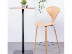 Mesa alta para bar estilo industrial, 106cm de altura e 60x60cm - Pub - Carvalho