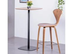 Mesa alta para bar estilo industrial, 106cm de altura e 60x60cm - Pub - Carvalho
