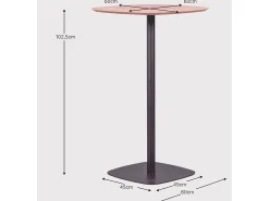 Mesa alta para bar estilo industrial, 106cm de altura e 60x60cm - Pub - Carvalho