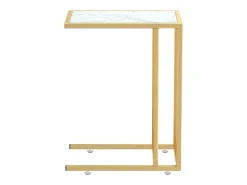 Mesa apoio computador mármore branco 50x35x65cm vidro temperado