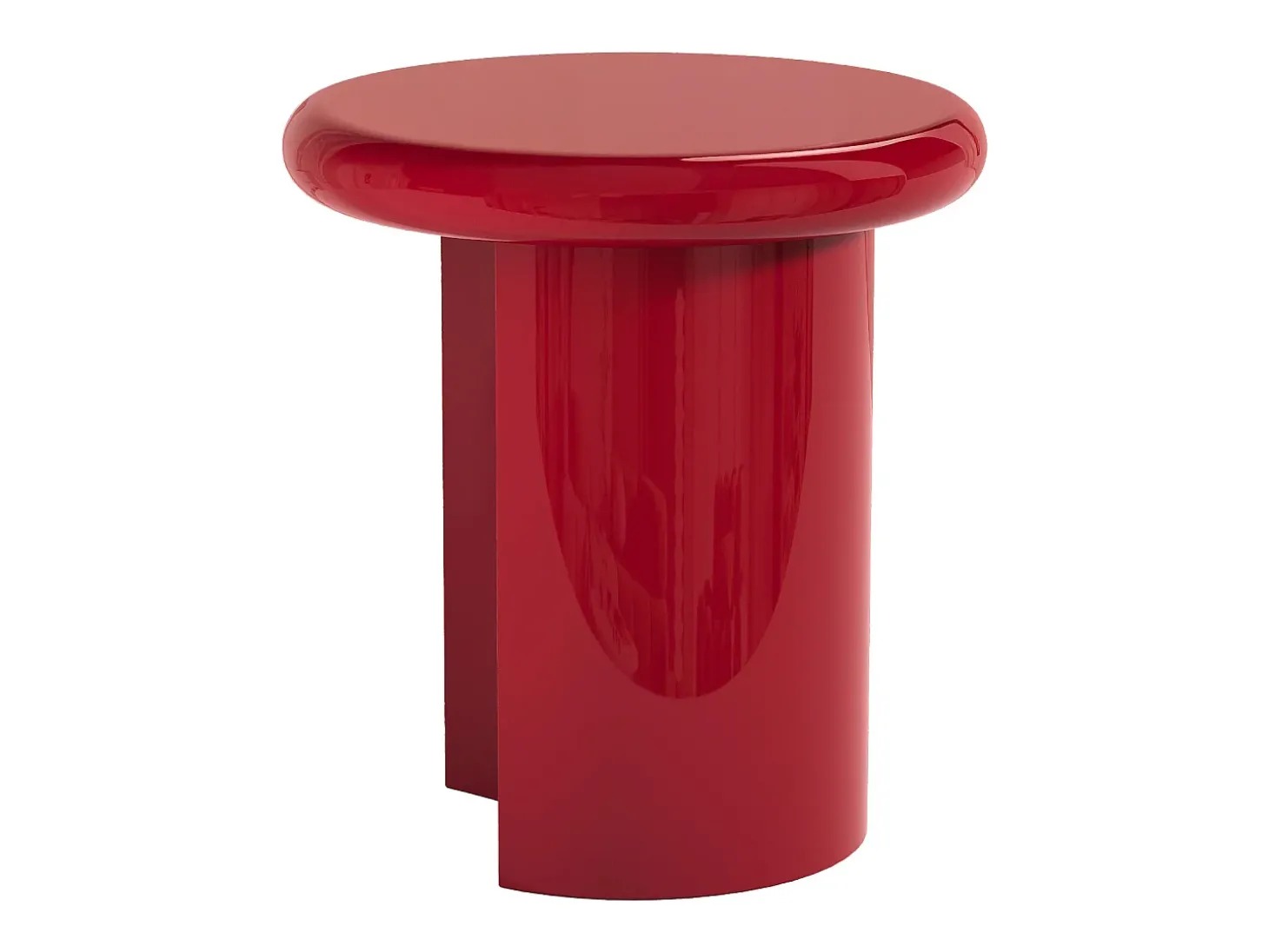 Mesa auxiliar em MDF - Vermelho lacado - SOBINA