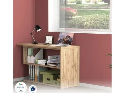 Mesa Candido, Mesa de canto para PC, Mesa de escritório multiuso, Mesa multiposições que economiza espaço, 100% Fabricado na Itália, 120x50h75 cm, Carvalho