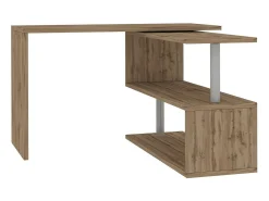 Mesa Candido, Mesa de canto para PC, Mesa de escritório multiuso, Mesa multiposições que economiza espaço, 100% Fabricado na Itália, 120x50h75 cm, Carvalho