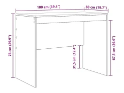 Mesa Cinza Sonoma 100 x 50 x 76 cm