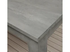 Mesa com acabamento em cinzento cimento, extensível e dobrável 90×90- 180×90 cm - LIPARI