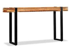 Mesa consola ajustável em madeira maciça recuperada