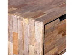 Mesa consola com 3 gavetas, madeira de teca reciclada