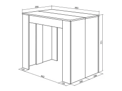 Mesa Consola Extensível, 262x90x77cm, Para 12 pessoas, Mesa de Jantar, Preto