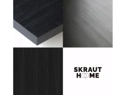 Mesa Consola Extensível, 160x90x77cm, Para 8 pessoas, Mesa de Jantar, Preto